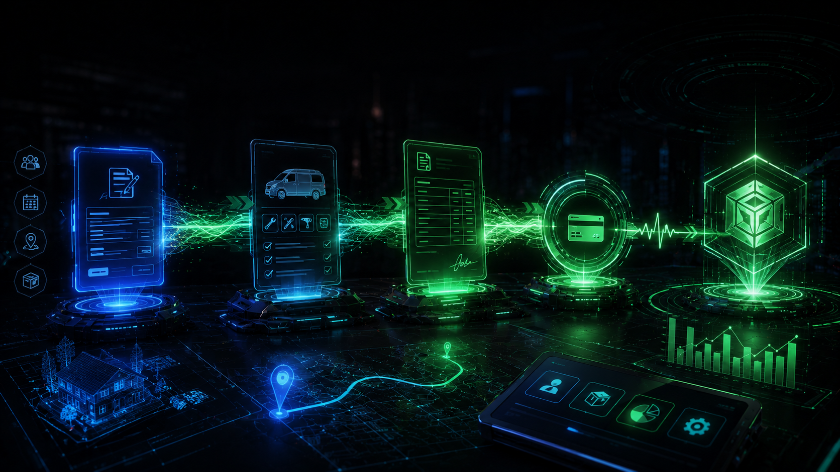 TradeFlowKit core product visual for Service businesses and operators.